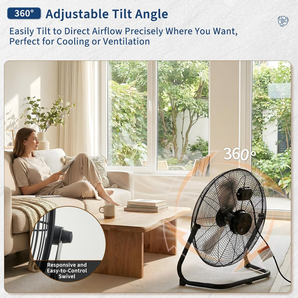 20 Inch 3 Speed High Velocity Industrial Floor Fan F2003