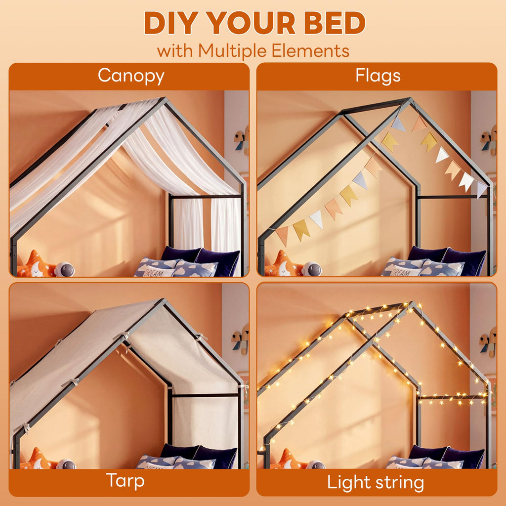 Twin Size Metal Floor Bed Frame X727
