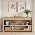 63" Oak Console Table with Storage V470553