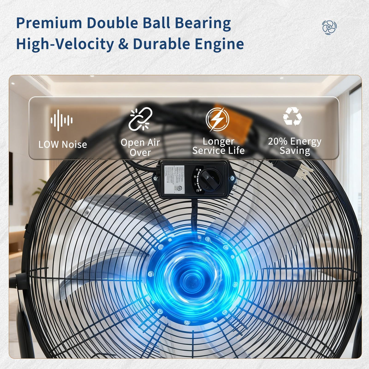 20 Inch 3 Speed High Velocity Industrial Floor Fan F2003
