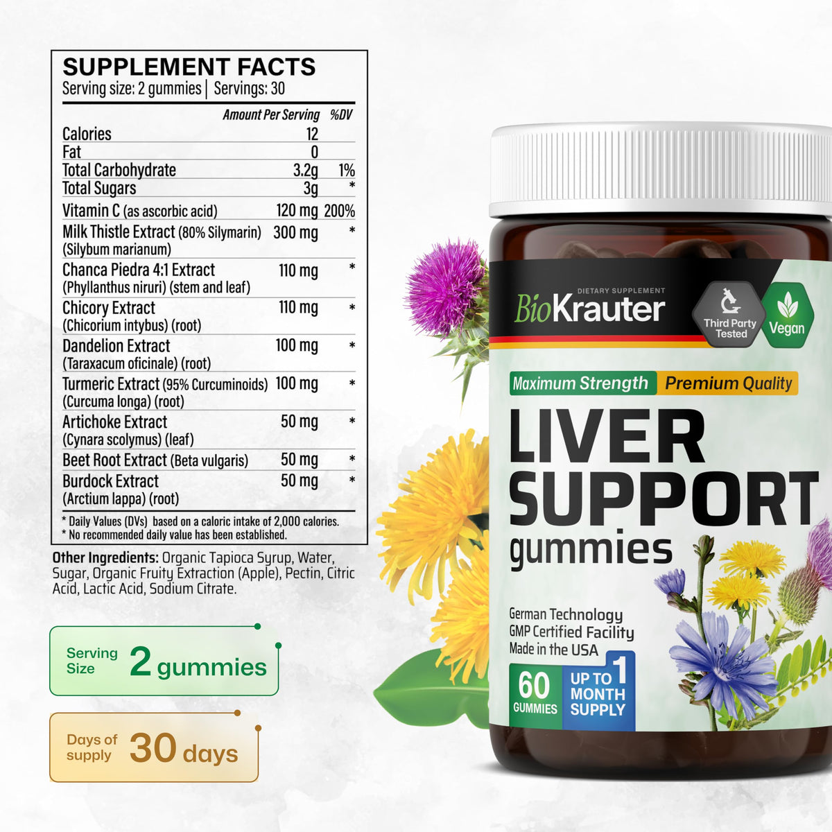 Liver Support 60 Gummies & Liver Detox Tincture 4 Fl. Oz. S22592