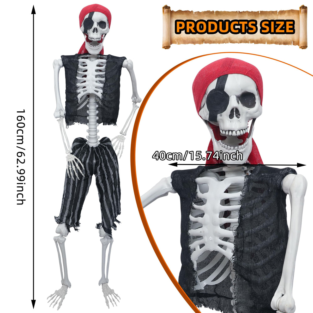 5.4ft Posable Life Size Skeleton with Movable Joints B5905