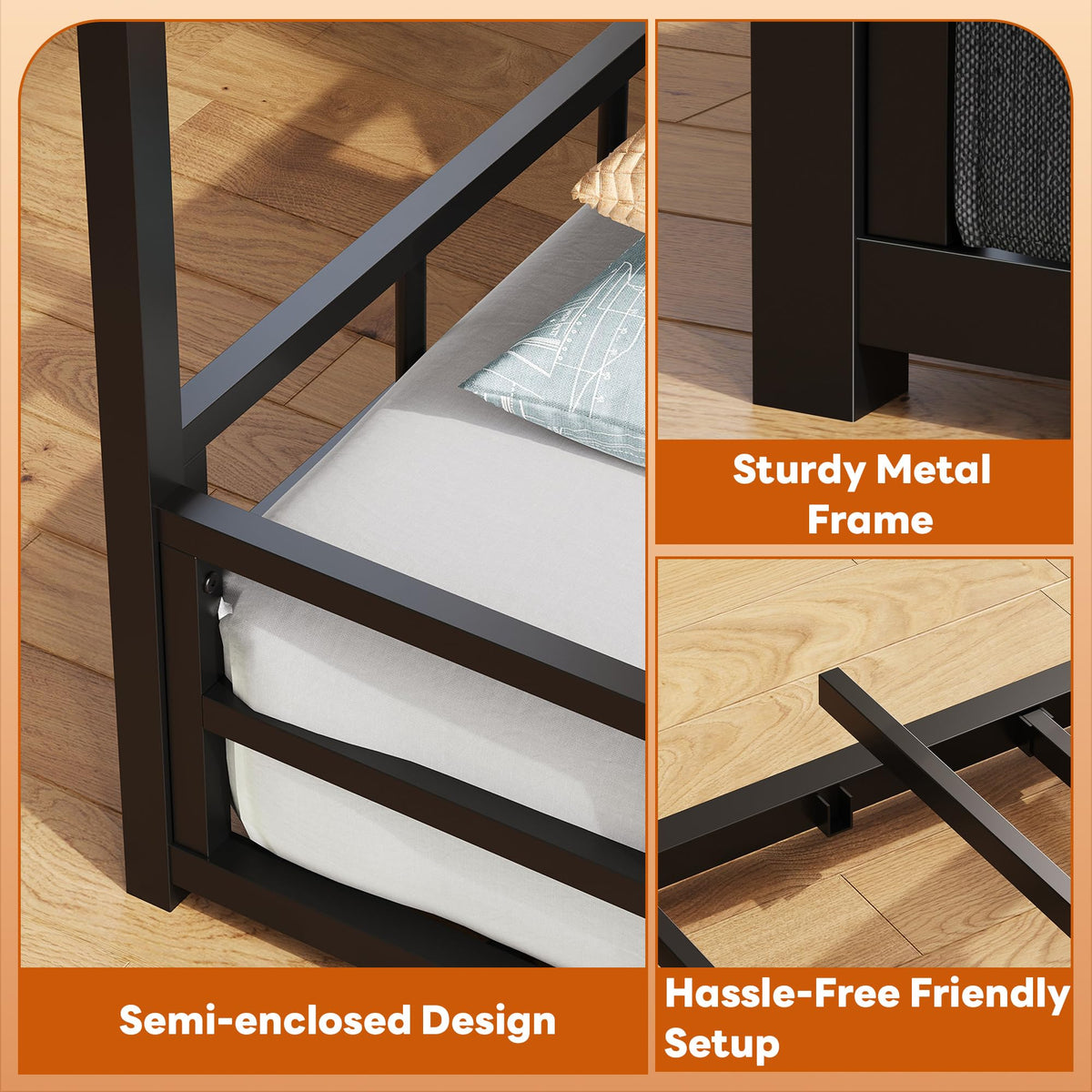 Twin Size Metal Floor Bed Frame X727