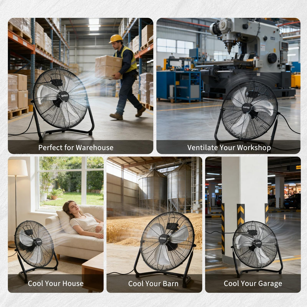 20 Inch 3 Speed High Velocity Industrial Floor Fan F2003