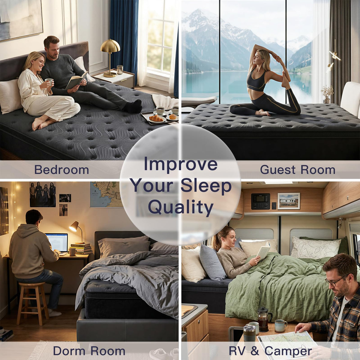 Full Size 12 Inch Memory Foam Hybrid Mattress A19163