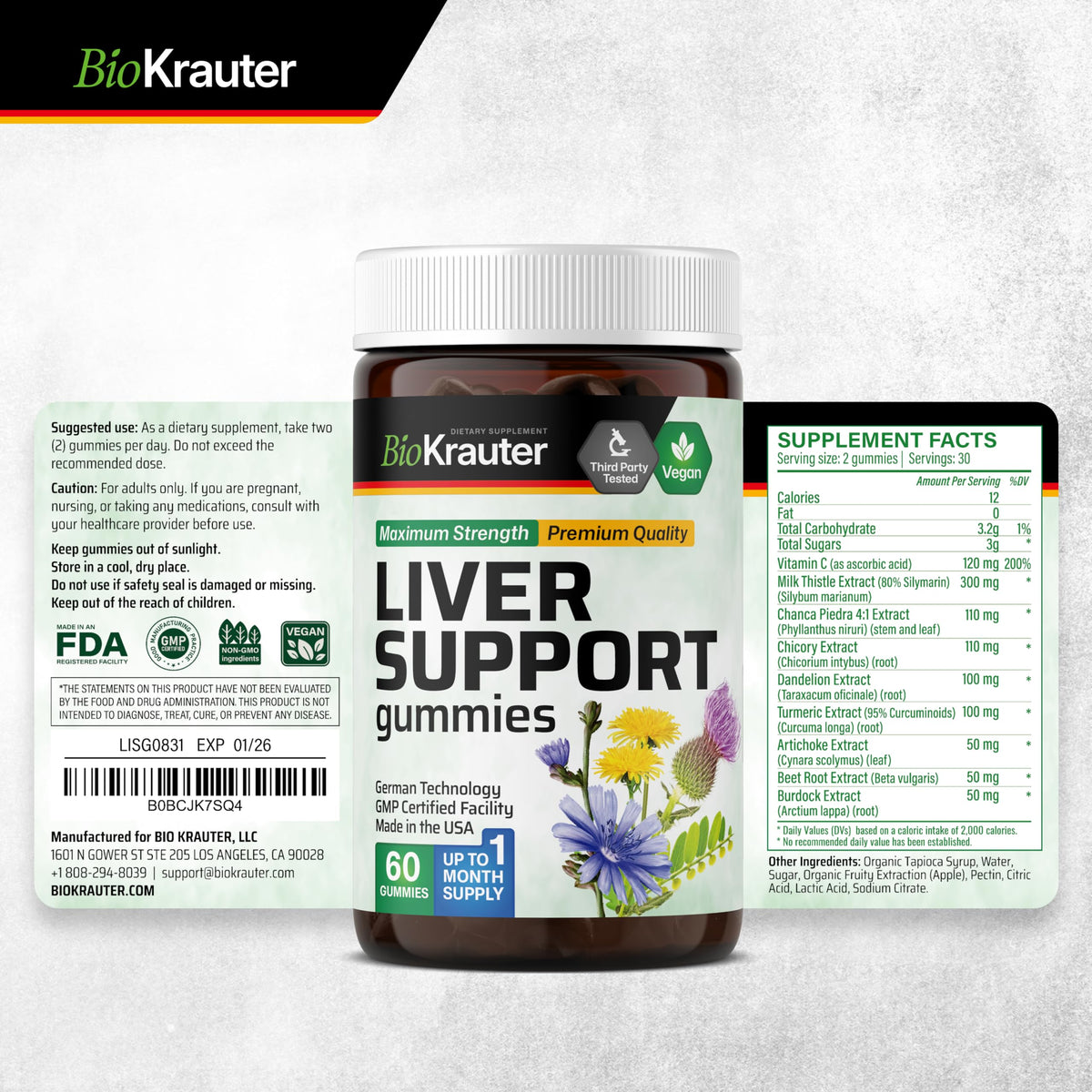 Liver Support 60 Gummies & Liver Detox Tincture 4 Fl. Oz. S22592