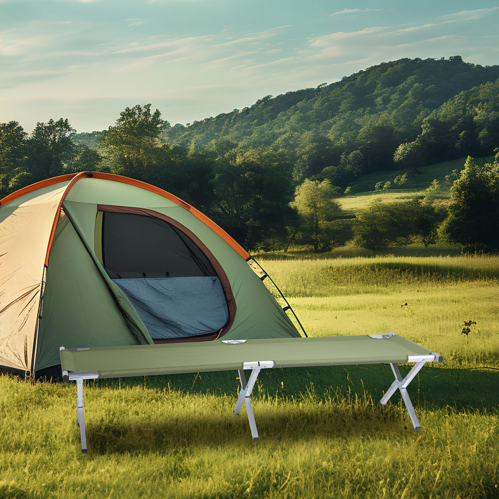 25" Wide Folding Camping Cot with Carry Bag I510